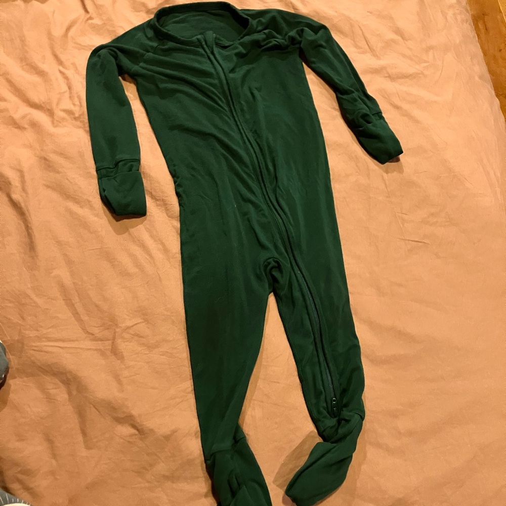 Little Sleepies emerald green zippered baby pjs 6-12 months